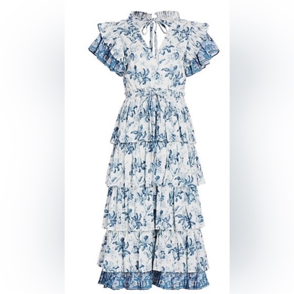 Love The Label Lucia Tiered Open-Back Midi-Dress NEW! SZM msrp $425 - Picture 3 of 11